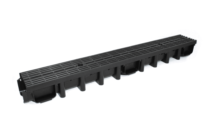 PolyChannel 100 - A15 Black Composite Longitudinal Grate